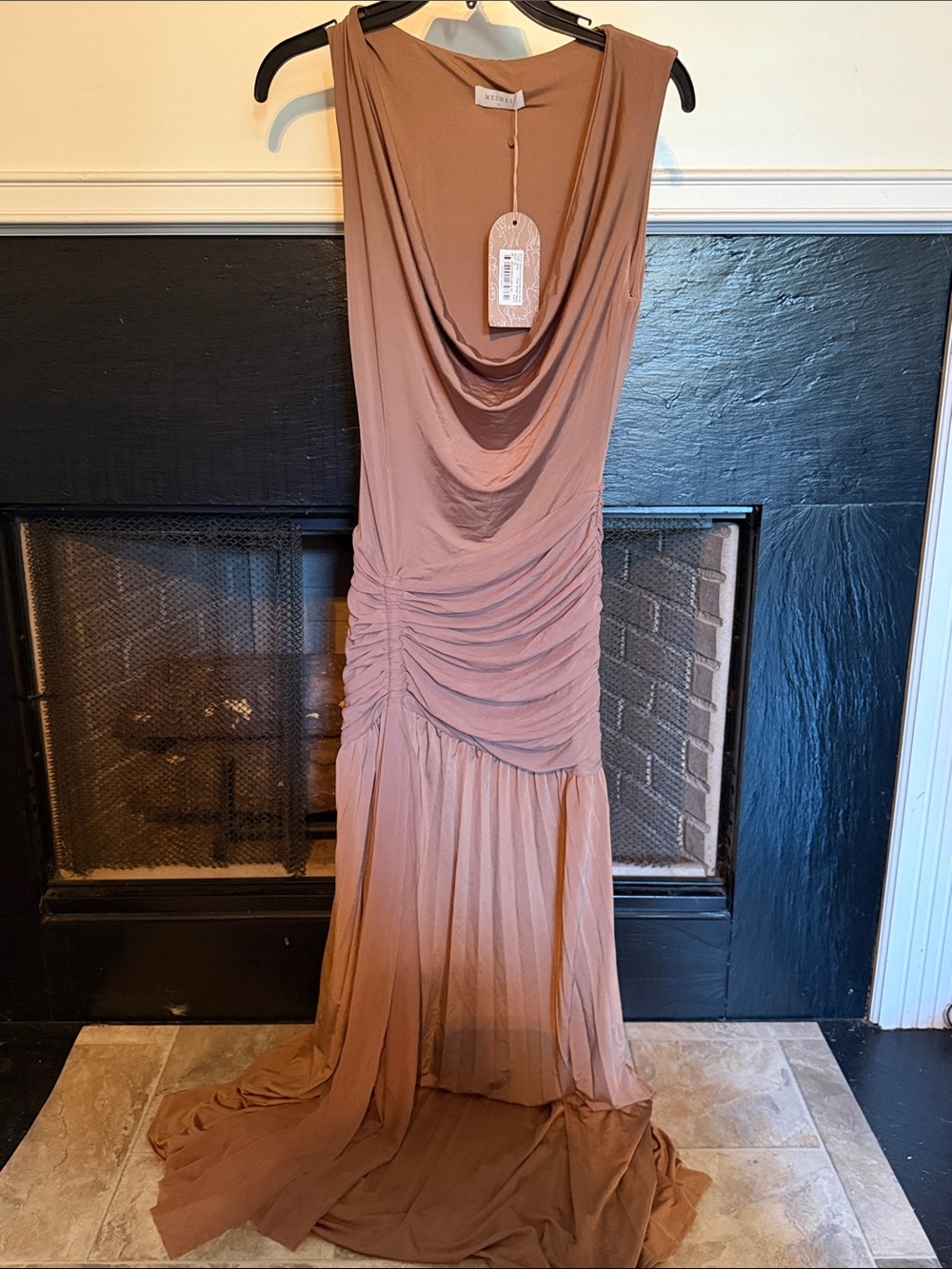 NWT Meshki Dania Cowl Mocha Dress Size XS